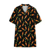 Black Carrot Pattern Print Cotton Hawaiian Shirt