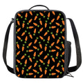 Black Carrot Pattern Print Crossbody Lunch Bag