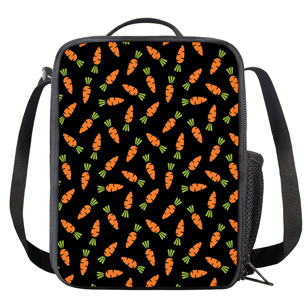 Black Carrot Pattern Print Crossbody Lunch Bag
