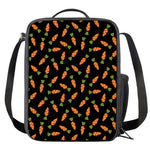 Black Carrot Pattern Print Crossbody Lunch Bag