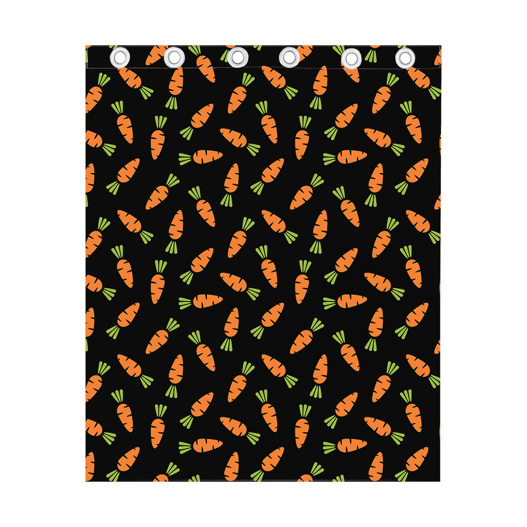 Black Carrot Pattern Print Curtain