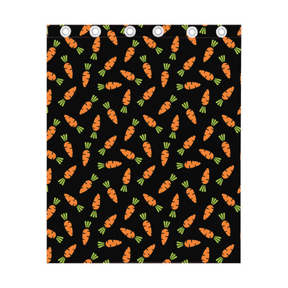 Black Carrot Pattern Print Curtain