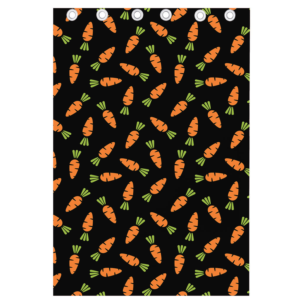 Black Carrot Pattern Print Curtain