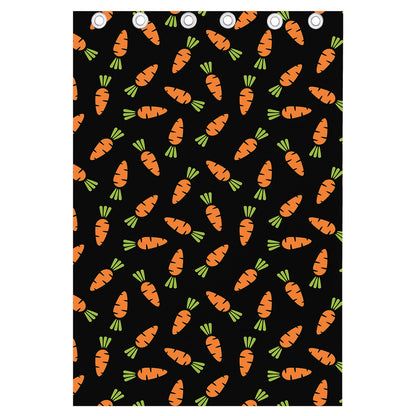 Black Carrot Pattern Print Curtain