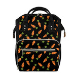 Black Carrot Pattern Print Diaper Bag