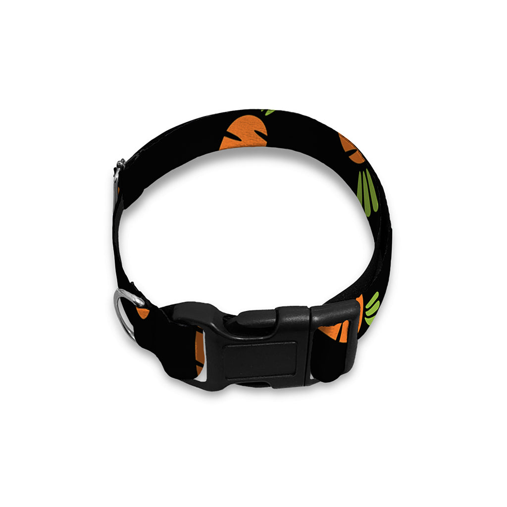 Black Carrot Pattern Print Dog Collar