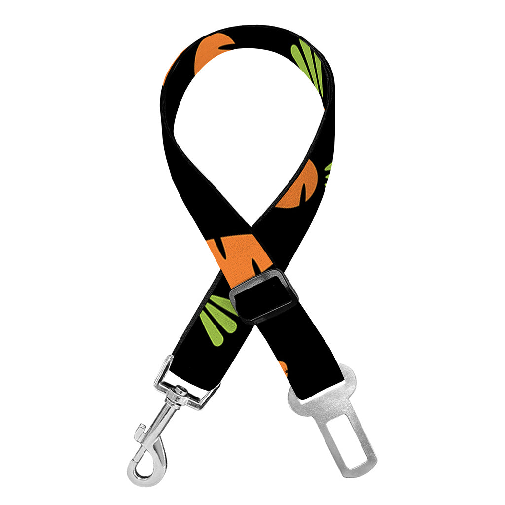Black Carrot Pattern Print Dog Seat Belt