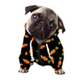 Black Carrot Pattern Print Dog Zip Up Hoodie