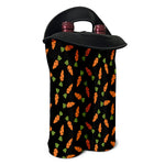 Black Carrot Pattern Print Double Neoprene Wine Tote