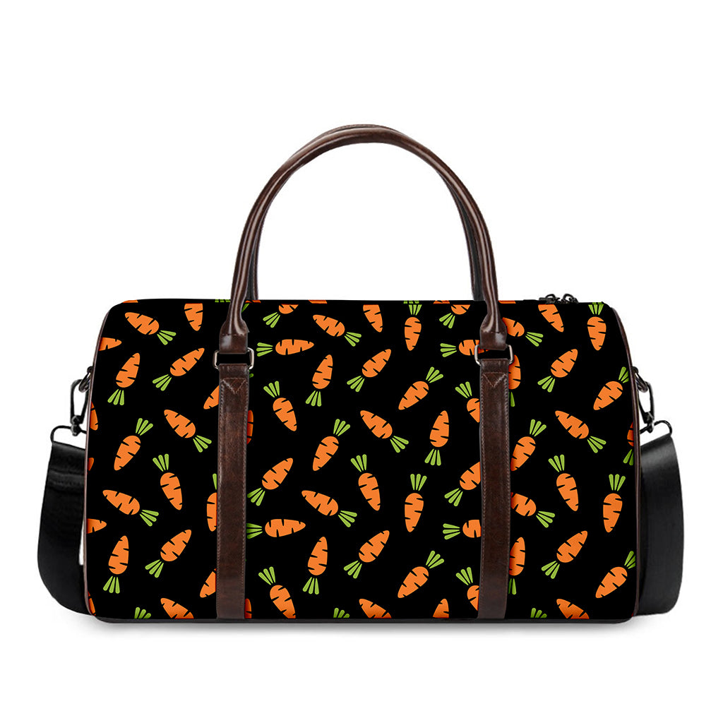 Black Carrot Pattern Print Duffle Bag