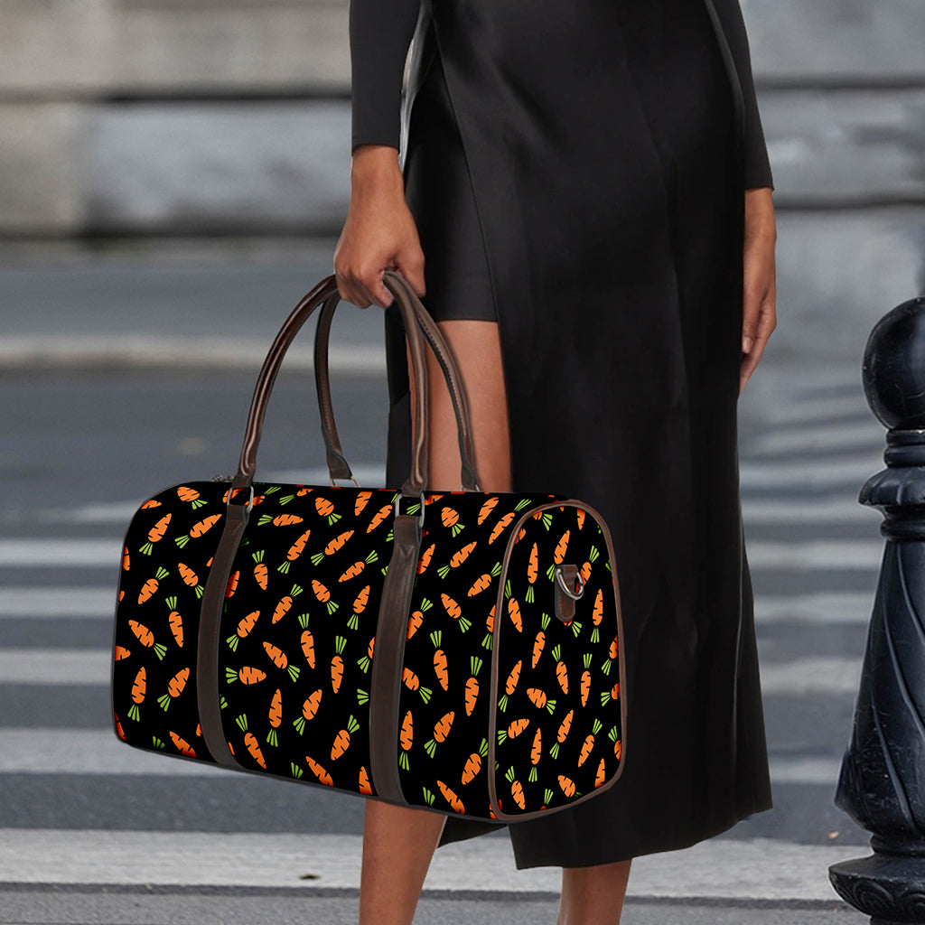 Black Carrot Pattern Print Duffle Bag