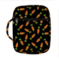 Black Carrot Pattern Print Front Pocket Bible Bag