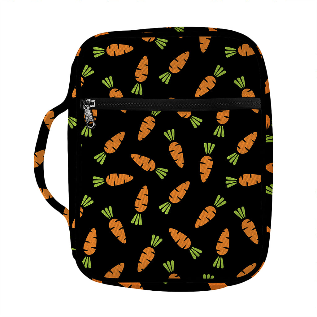 Black Carrot Pattern Print Front Pocket Bible Bag