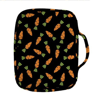 Black Carrot Pattern Print Front Pocket Bible Bag