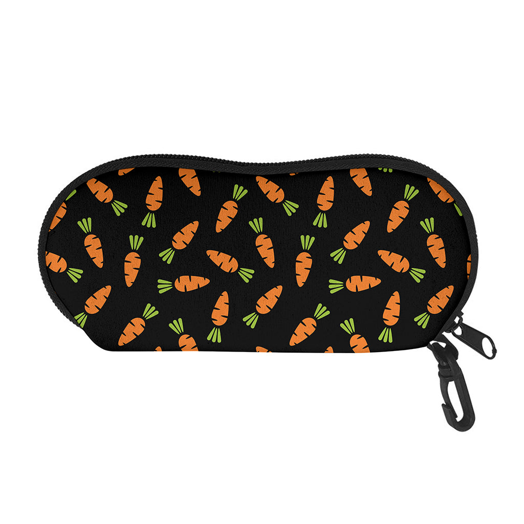Black Carrot Pattern Print Glasses Case