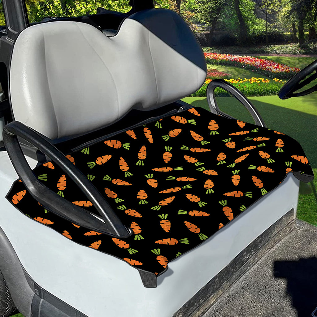 Black Carrot Pattern Print Golf Cart Seat Cover