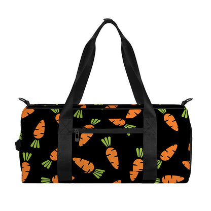 Black Carrot Pattern Print Gym Bag