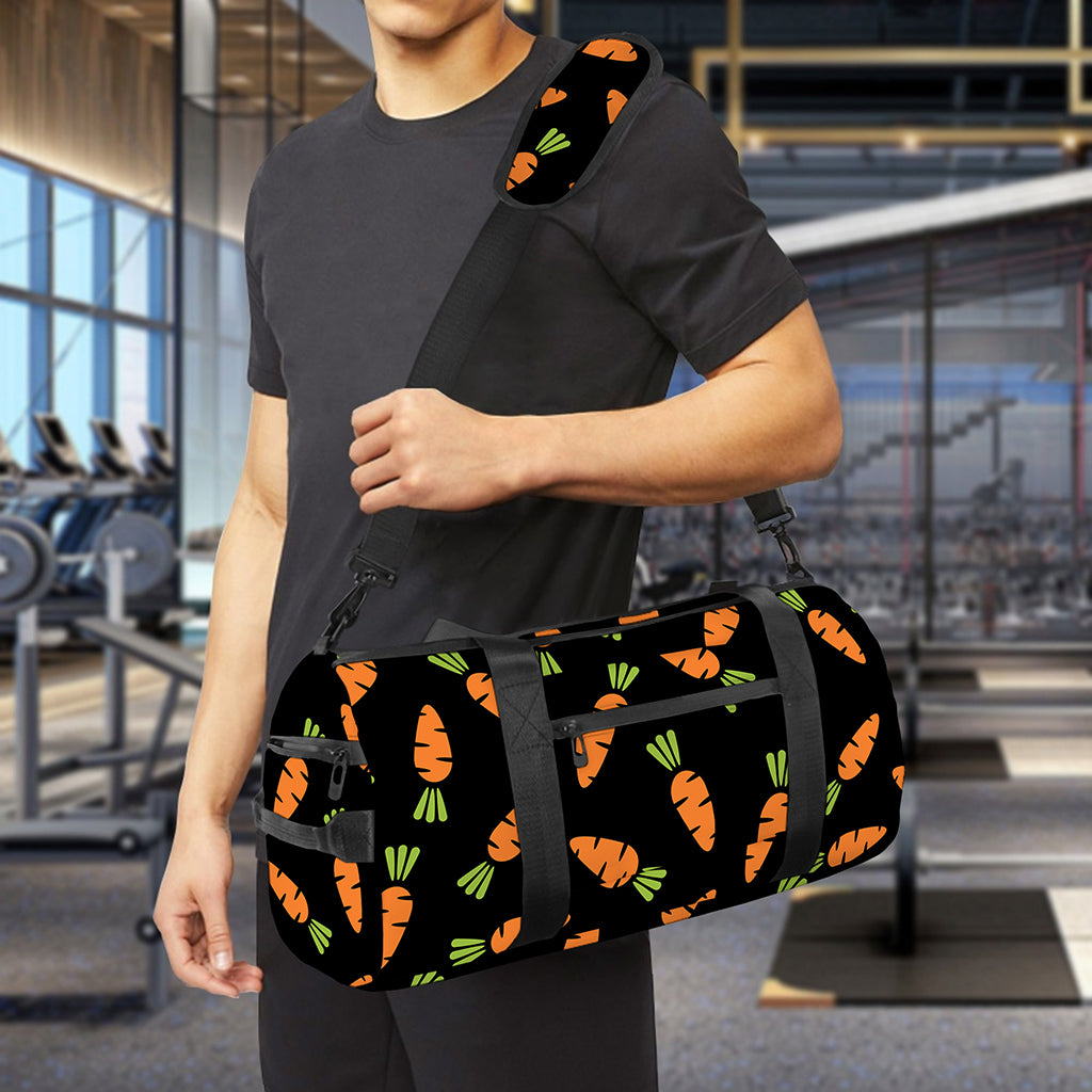 Black Carrot Pattern Print Gym Bag