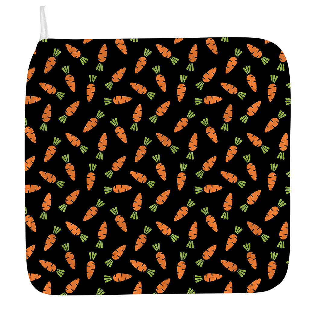 Black Carrot Pattern Print Hand Towel