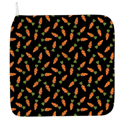 Black Carrot Pattern Print Hand Towel