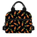 Black Carrot Pattern Print Insulated Lunch Bag