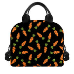 Black Carrot Pattern Print Insulated Lunch Bag