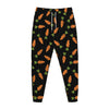 Black Carrot Pattern Print Jogger Pants