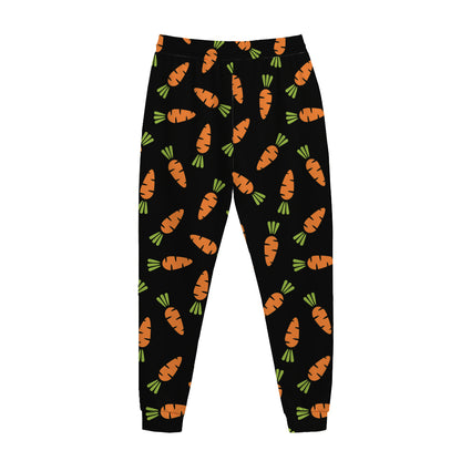 Black Carrot Pattern Print Jogger Pants
