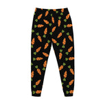 Black Carrot Pattern Print Jogger Pants