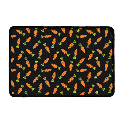 Black Carrot Pattern Print Kitchen Mat