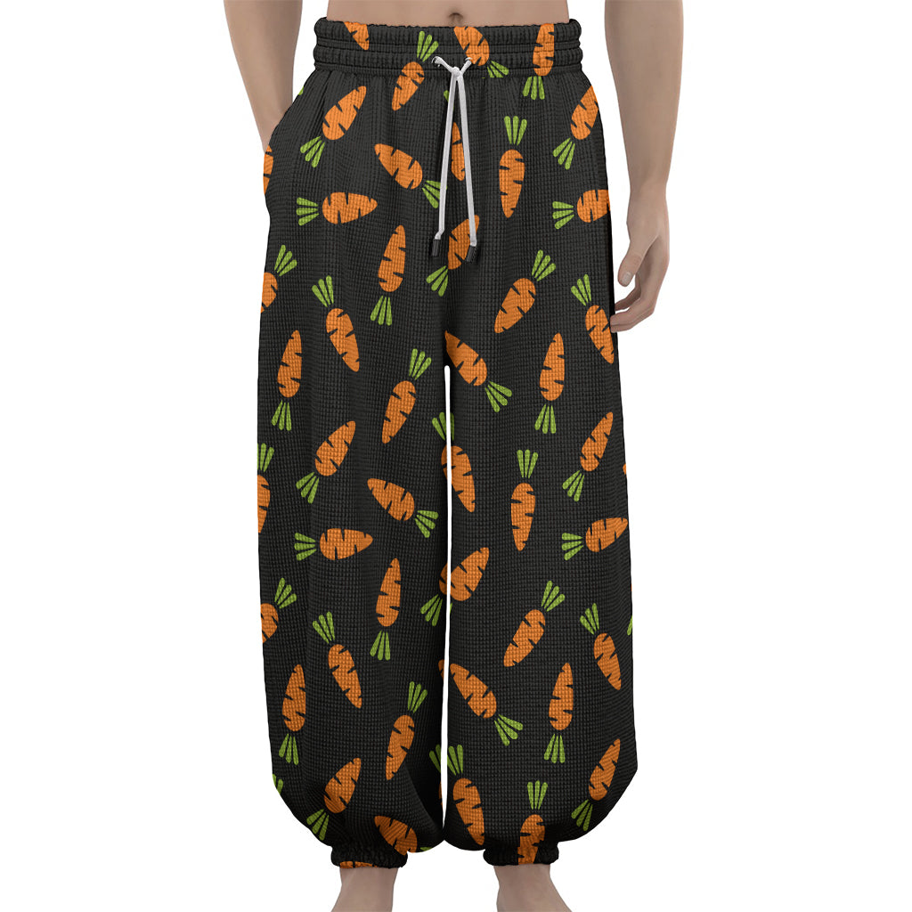 Black Carrot Pattern Print Lantern Pants