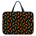 Black Carrot Pattern Print Laptop Sleeve With Handle