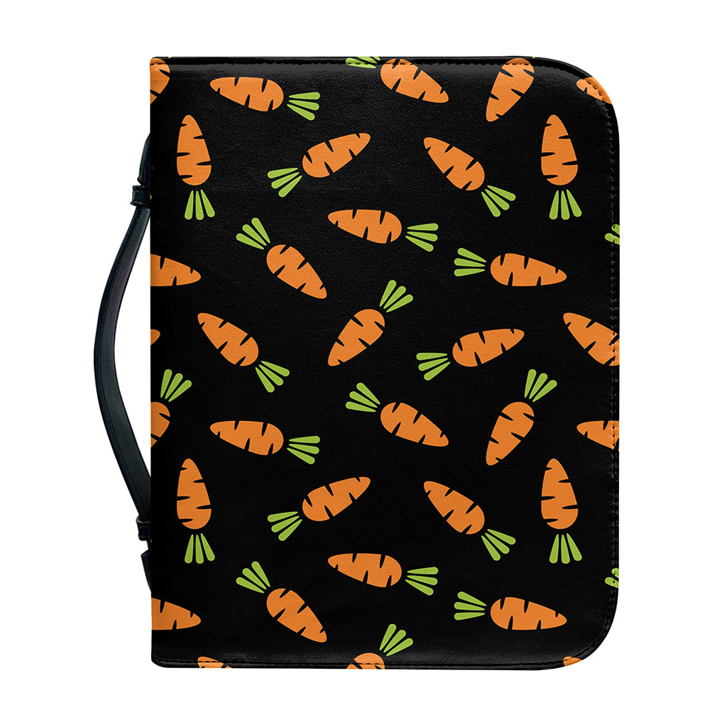 Black Carrot Pattern Print Leather Bible Cover