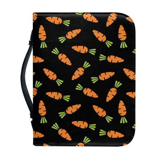 Black Carrot Pattern Print Leather Bible Cover