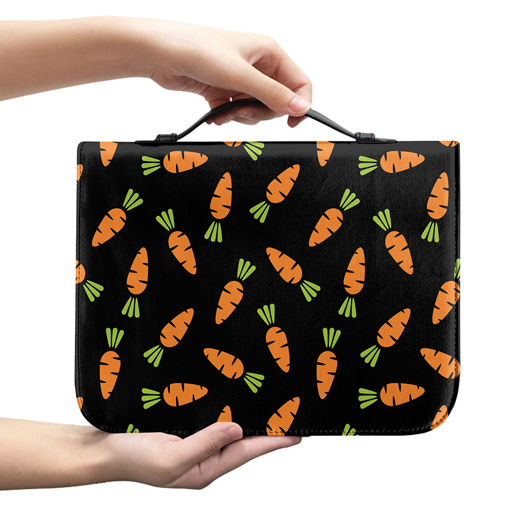 Black Carrot Pattern Print Leather Bible Cover