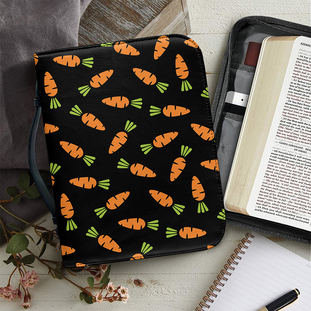 Black Carrot Pattern Print Leather Bible Cover