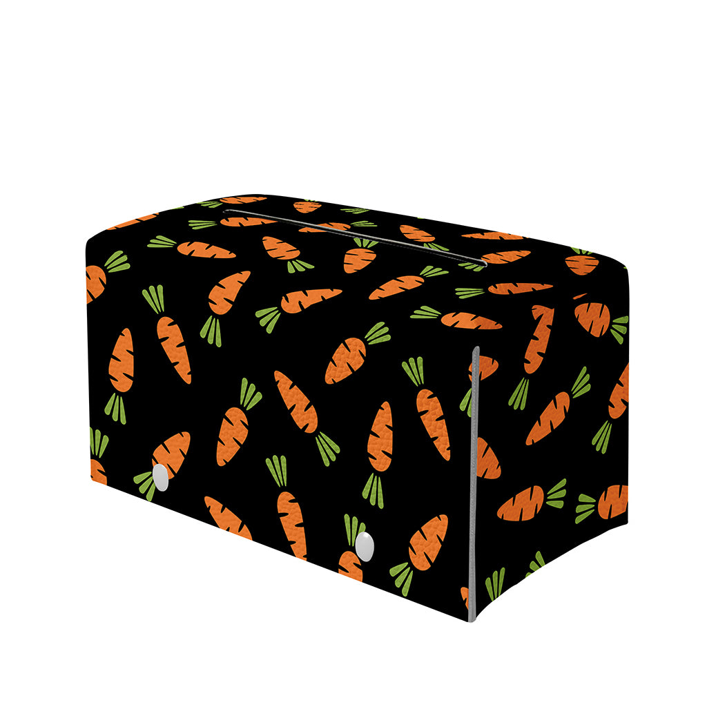 Black Carrot Pattern Print Leather Tissue Box Cover