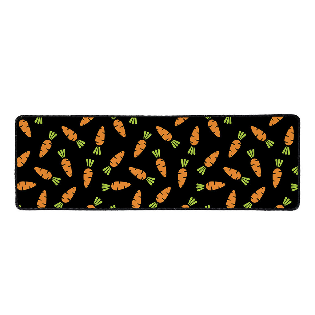 Black Carrot Pattern Print Long Kitchen Mat
