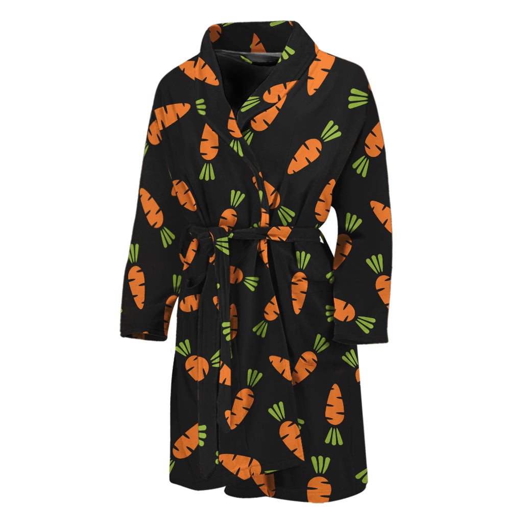 Black Carrot Pattern Print Men's Bathrobe