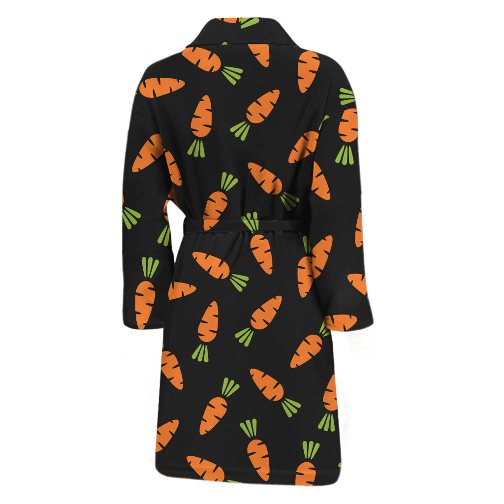 Black Carrot Pattern Print Men's Bathrobe