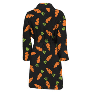 Black Carrot Pattern Print Men's Bathrobe