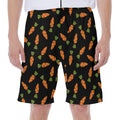 Black Carrot Pattern Print Men's Beach Shorts