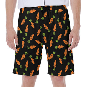 Black Carrot Pattern Print Men's Beach Shorts