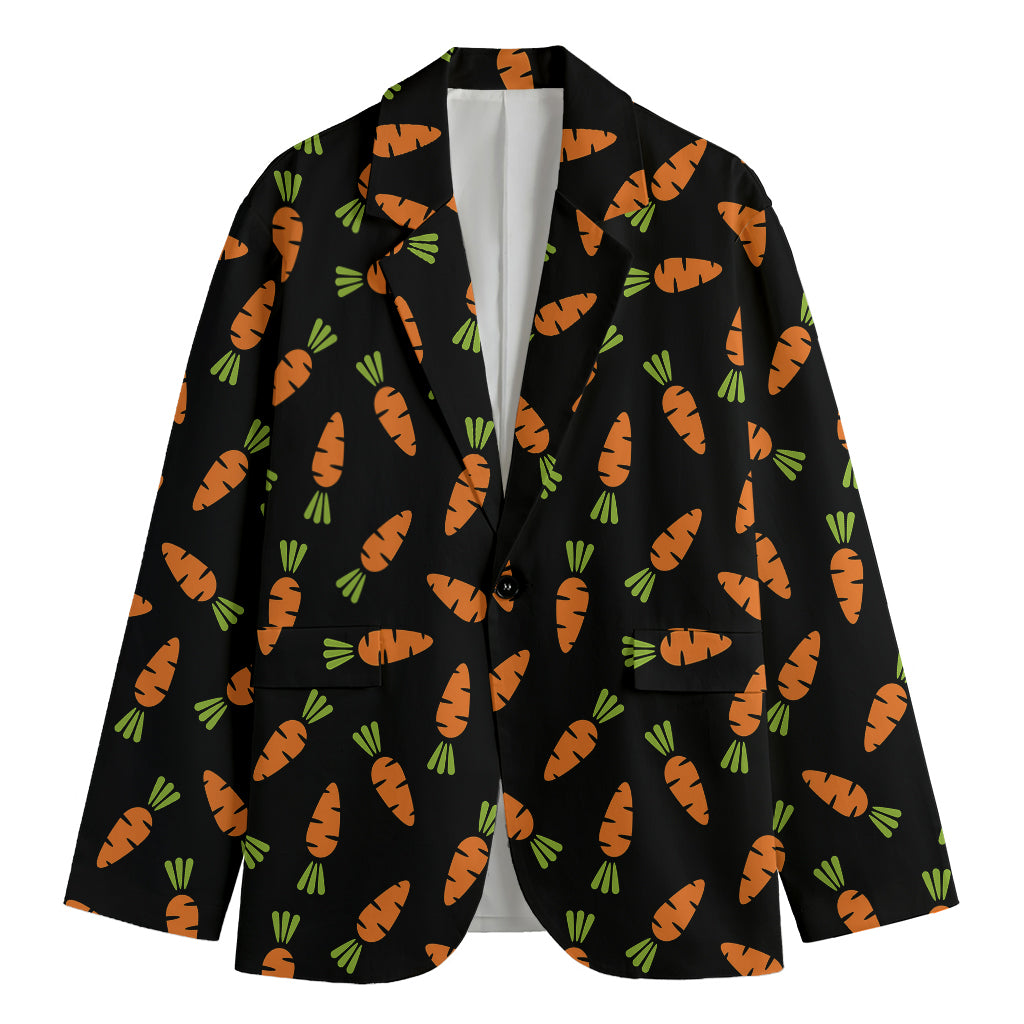 Black Carrot Pattern Print Men's Blazer