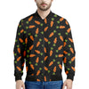 Black Carrot Pattern Print Men's Bomber Jacket