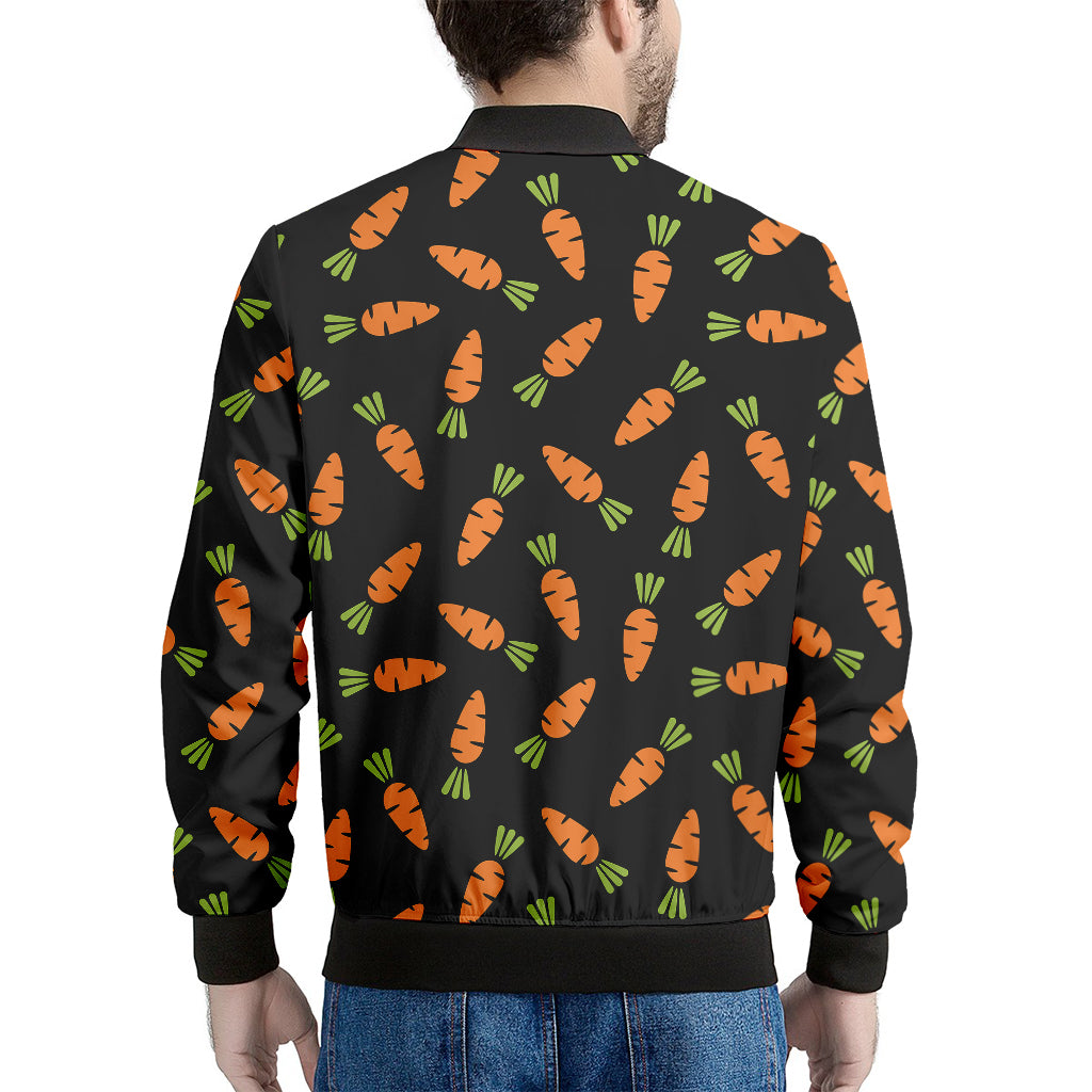 Black Carrot Pattern Print Men's Bomber Jacket