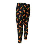 Black Carrot Pattern Print Men's Compression Pants