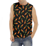 Black Carrot Pattern Print Men's Fitness Tank Top