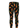 Black Carrot Pattern Print Men's Leggings