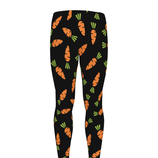 Black Carrot Pattern Print Men's leggings